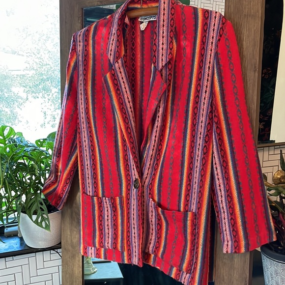 Vintage California Concepts Serape Print Blazer Sz S - Picture 4 of 10
